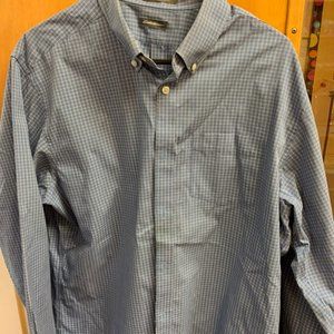 Eddie Bauer Mens Blue Stripe LS Shirt Si